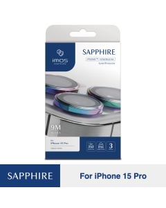 ฟิล์มกระจกกันรอยเลนส์กล้อง Sapphire PVD Stainless สำหรับ iPhone 15 Pro สี Titanium Flamed จากแบรนด์ IMOS