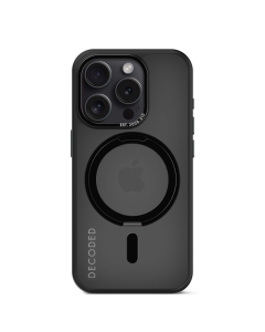 เคสกันกระแทก Transparent Loop Stand สำหรับ iPhone 15 Pro สีดำ รองรับ MagSafe ผลิตจากวัสดุรีไซเคิลโพลีคาร์บอเนต ให้การปกป้อง iPhone ของคุณ และ ขาตั้งหมุนได้ 360 องศา จากแบรนด์ DECODED