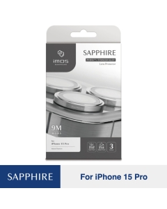 IMOS Sapphire Lens Protector PVD Stainless Frame for iPhone 15 Pro - Natural Titanium