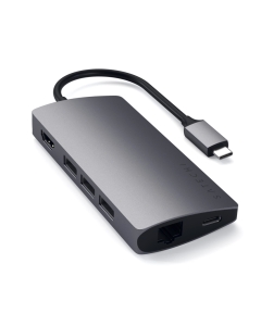อะแดปเตอร์มัลติพอร์ต Type-C MultiPort Adapter 4K Ethernet V2 รองรับวิดีโอ HDMI 4K และ ชาร์จ Pass-through สูงสุด 60 วัตต์ สำหรับ MacBook และ iPad จากแบรนด์ SATECHI